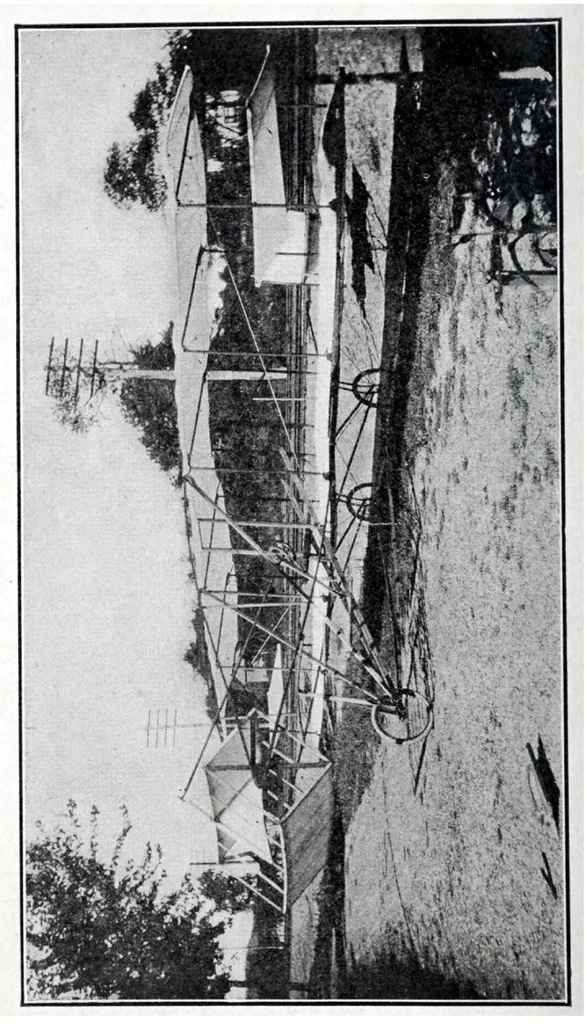 An illustration from How To Build A 20 Foot Bi Plane Glider, 1912, leaf 45