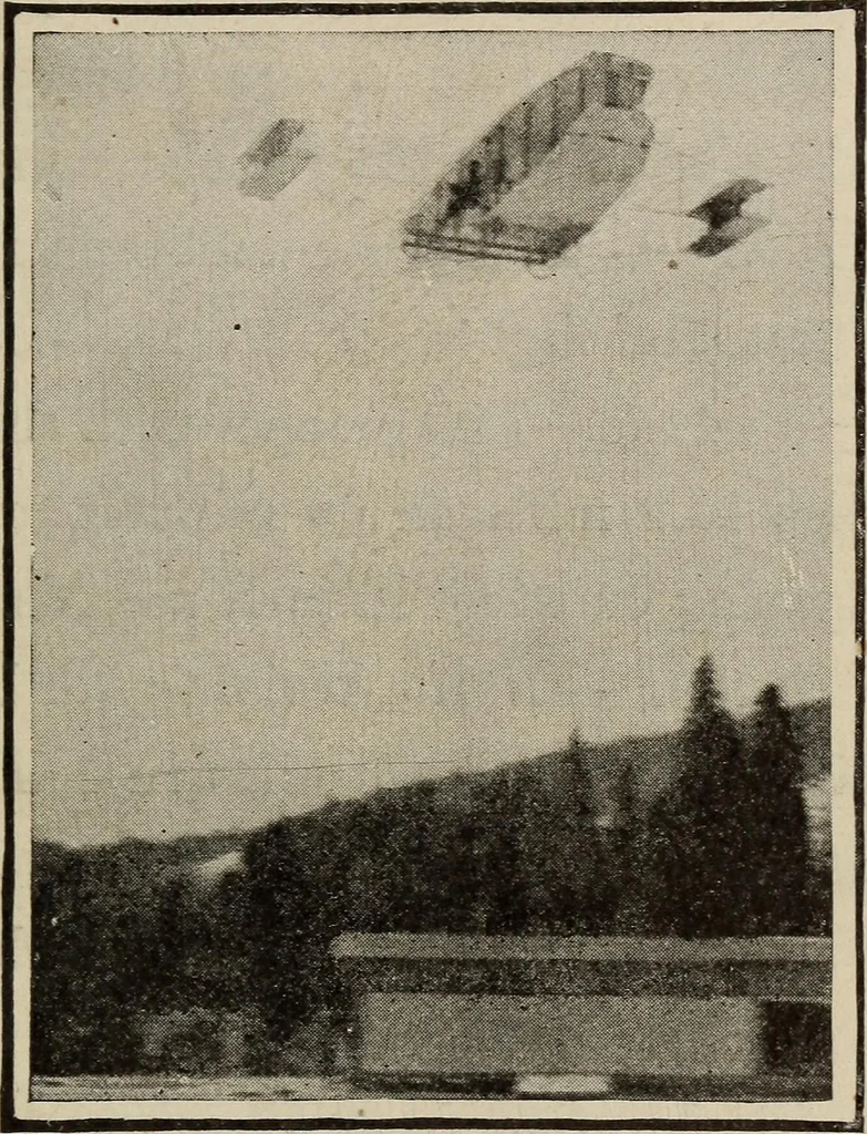 An illustration from How it flies;, 1910, leaf 416