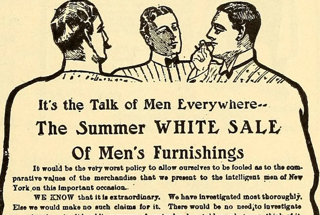 An illustration from How to advertise a retail store, including mail order advertising and general advertising; a complete comprehensive manual for promoting publicity, 1908, leaf 48