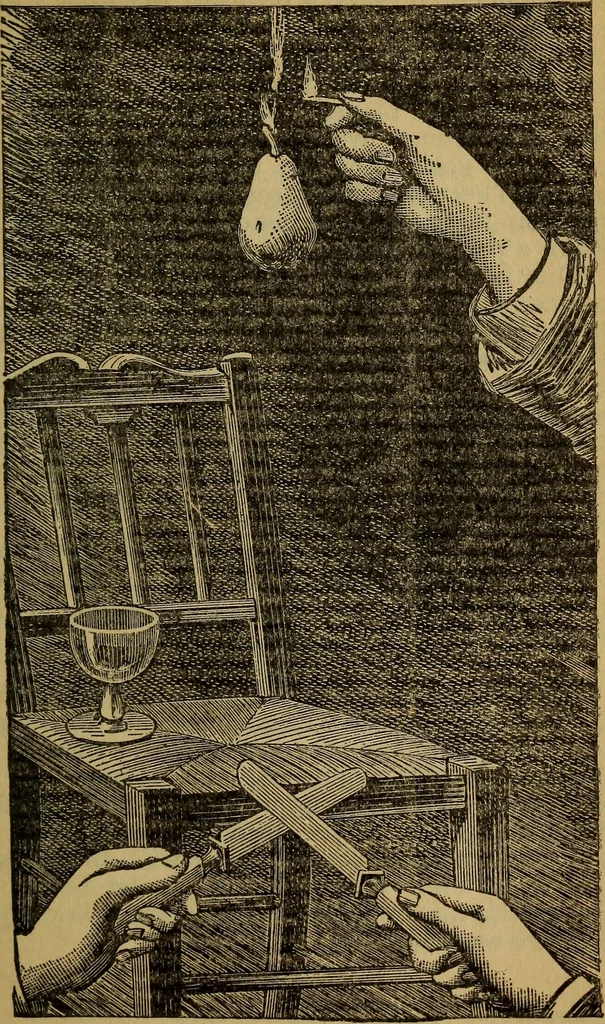 An illustration from How to behave and how to amuse. A handy manual of etiquette and parlor games, 1895, leaf 96
