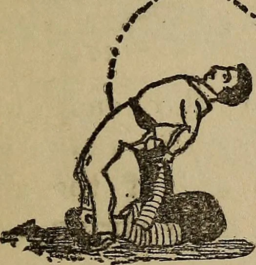 An illustration from How to, a book of tumbling, tricks, pyramids and games;, 1899, leaf 112