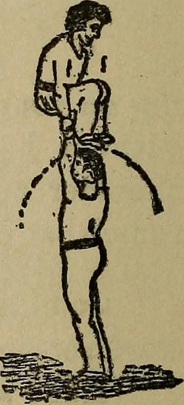 An illustration from How to, a book of tumbling, tricks, pyramids and games;, 1899, leaf 115