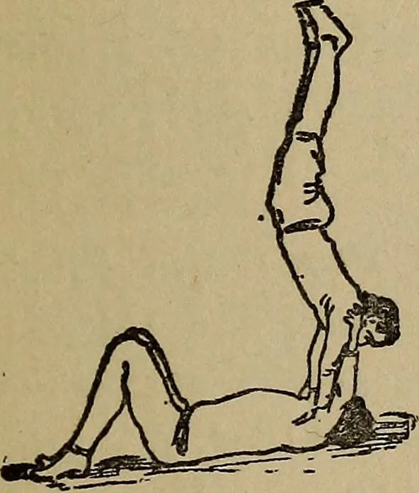 An illustration from How to, a book of tumbling, tricks, pyramids and games;, 1899, leaf 118
