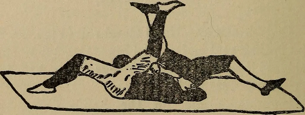 An illustration from How to, a book of tumbling, tricks, pyramids and games;, 1899, leaf 121