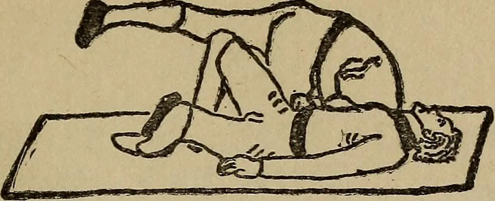 An illustration from How to, a book of tumbling, tricks, pyramids and games;, 1899, leaf 122