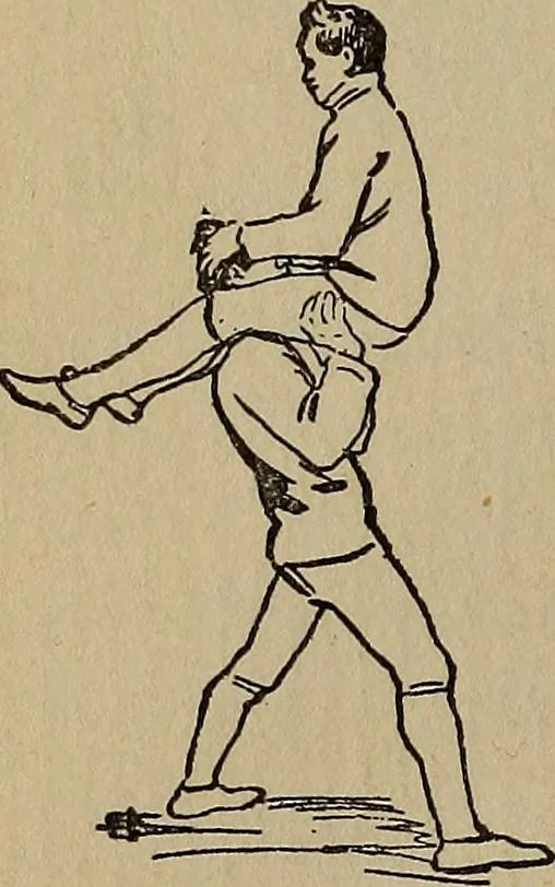 An illustration from How to, a book of tumbling, tricks, pyramids and games;, 1899, leaf 123