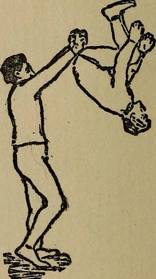 An illustration from How to, a book of tumbling, tricks, pyramids and games;, 1899, leaf 123