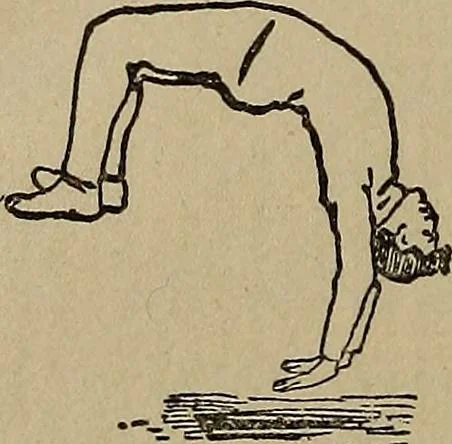 An illustration from How to, a book of tumbling, tricks, pyramids and games;, 1899, leaf 129