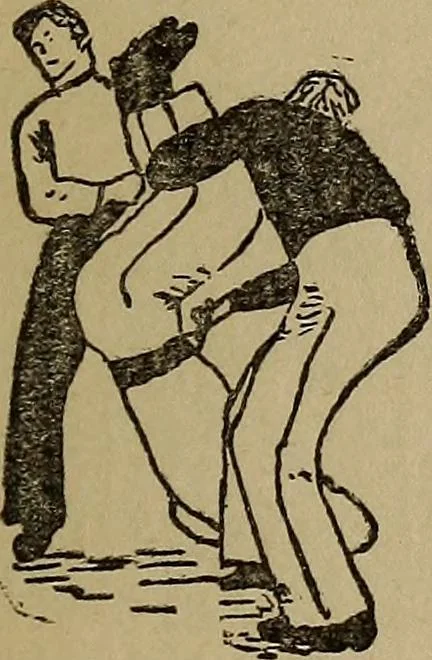 An illustration from How to, a book of tumbling, tricks, pyramids and games;, 1899, leaf 130