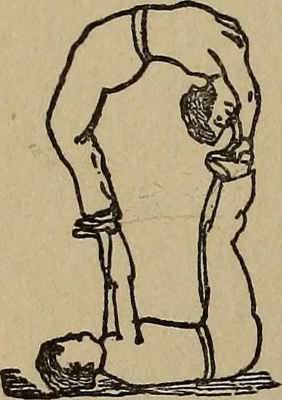An illustration from How to, a book of tumbling, tricks, pyramids and games;, 1899, leaf 151