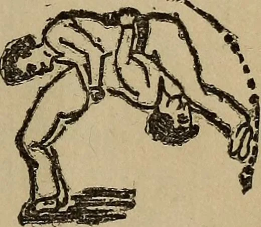 An illustration from How to, a book of tumbling, tricks, pyramids and games;, 1899, leaf 152