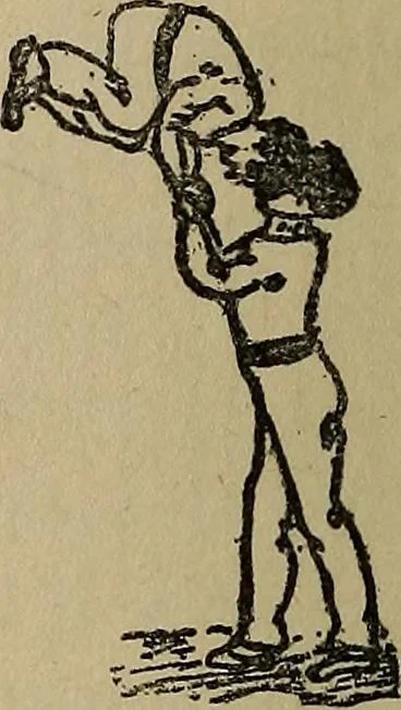 An illustration from How to, a book of tumbling, tricks, pyramids and games;, 1899, leaf 153