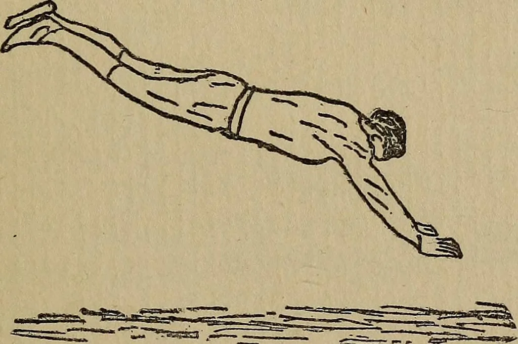 An illustration from How to, a book of tumbling, tricks, pyramids and games;, 1899, leaf 28