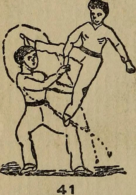 An illustration from How to, a book of tumbling, tricks, pyramids and games;, 1899, leaf 31