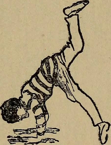 An illustration from How to, a book of tumbling, tricks, pyramids and games;, 1899, leaf 34