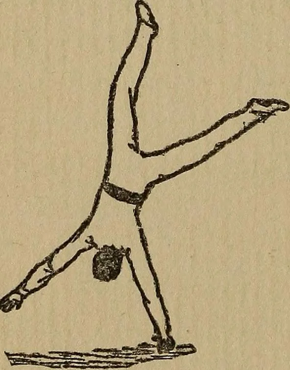 An illustration from How to, a book of tumbling, tricks, pyramids and games;, 1899, leaf 51