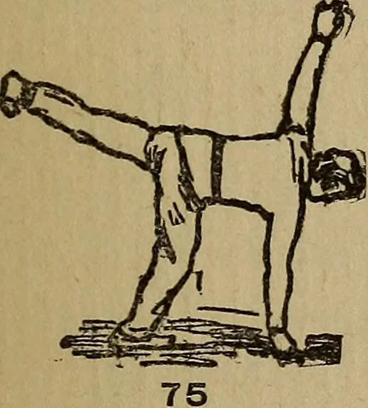 An illustration from How to, a book of tumbling, tricks, pyramids and games;, 1899, leaf 52