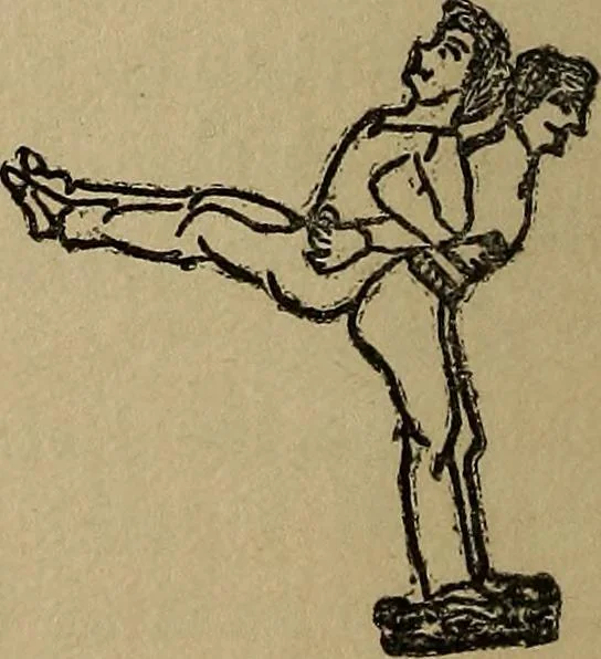 An illustration from How to, a book of tumbling, tricks, pyramids and games;, 1899, leaf 53