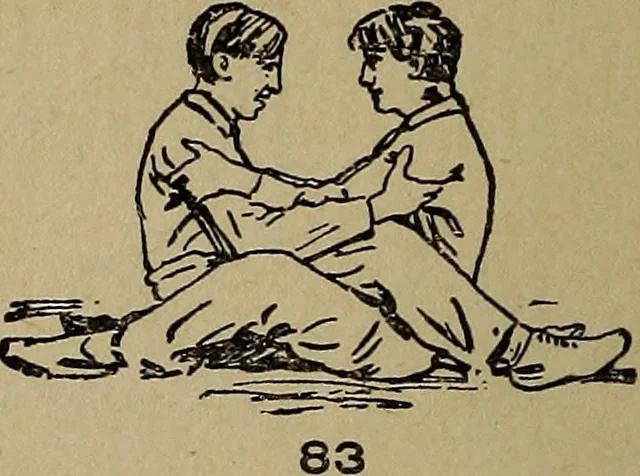 An illustration from How to, a book of tumbling, tricks, pyramids and games;, 1899, leaf 57