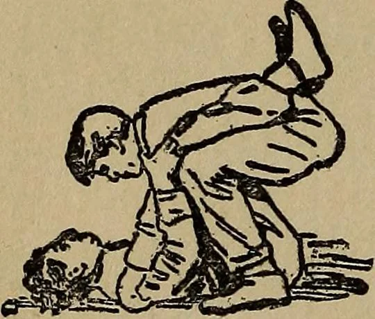 An illustration from How to, a book of tumbling, tricks, pyramids and games;, 1899, leaf 57