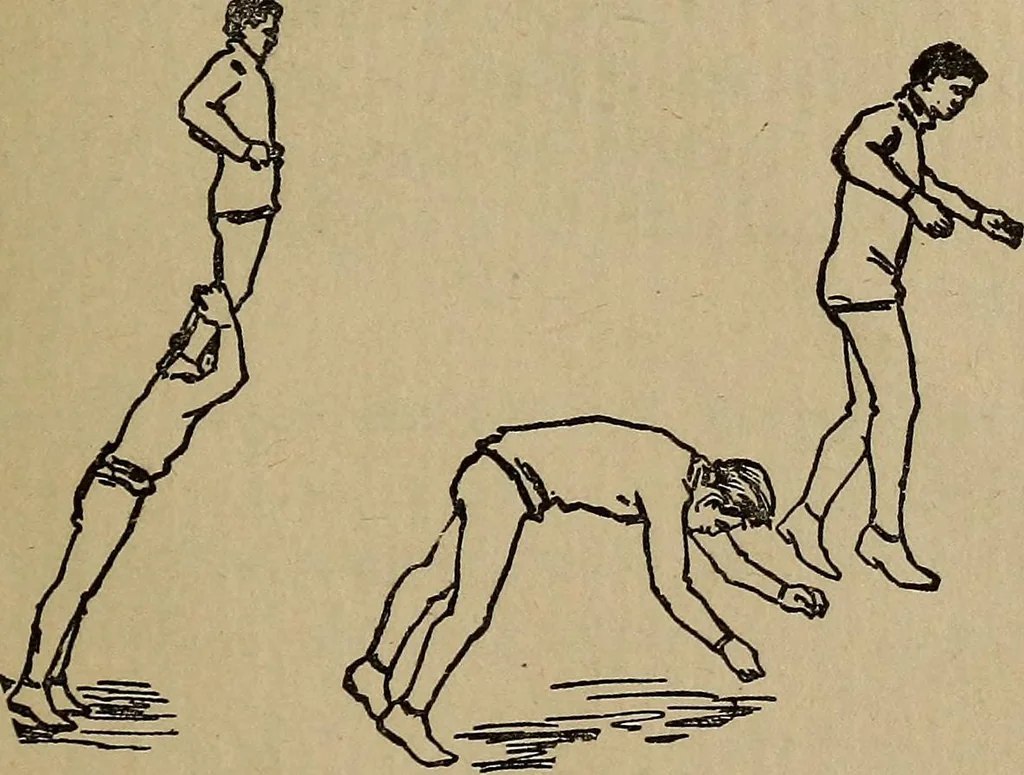 An illustration from How to, a book of tumbling, tricks, pyramids and games;, 1899, leaf 68