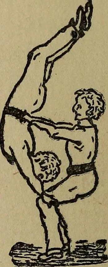 An illustration from How to, a book of tumbling, tricks, pyramids and games;, 1899, leaf 69
