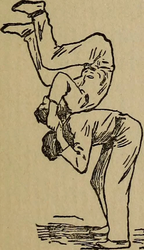 An illustration from How to, a book of tumbling, tricks, pyramids and games;, 1899, leaf 78
