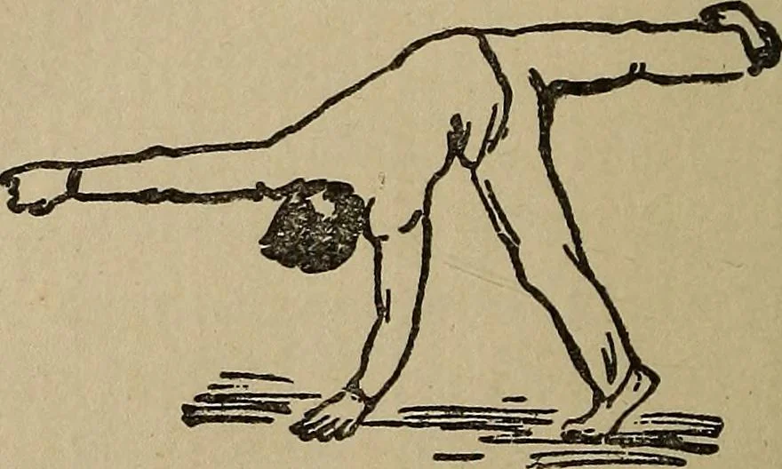 An illustration from How to, a book of tumbling, tricks, pyramids and games;, 1899, leaf 79