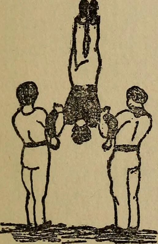 An illustration from How to, a book of tumbling, tricks, pyramids and games;, 1899, leaf 88