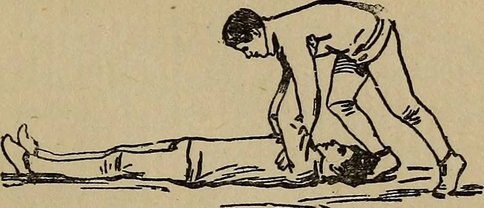 An illustration from How to, a book of tumbling, tricks, pyramids and games;, 1899, leaf 98