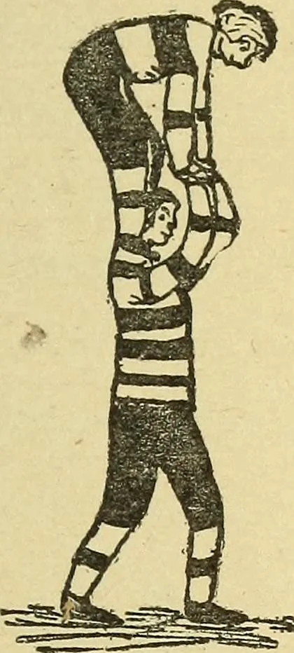 An illustration from How to, a book of tumbling, tricks, pyramids and games;, 1899, leaf 114