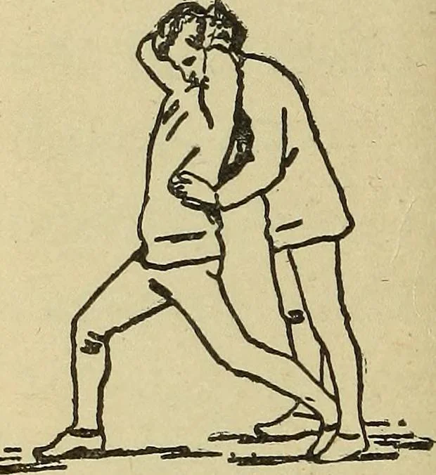 An illustration from How to, a book of tumbling, tricks, pyramids and games;, 1899, leaf 117