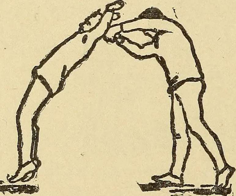 An illustration from How to, a book of tumbling, tricks, pyramids and games;, 1899, leaf 117