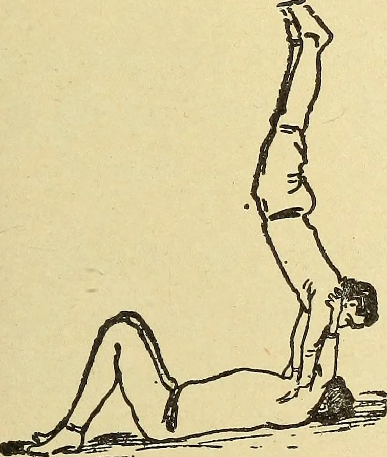 An illustration from How to, a book of tumbling, tricks, pyramids and games;, 1899, leaf 118