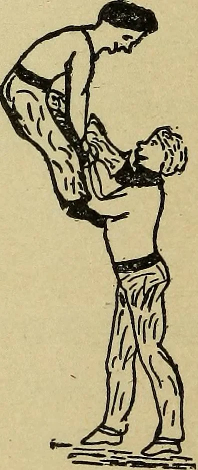 An illustration from How to, a book of tumbling, tricks, pyramids and games;, 1899, leaf 119