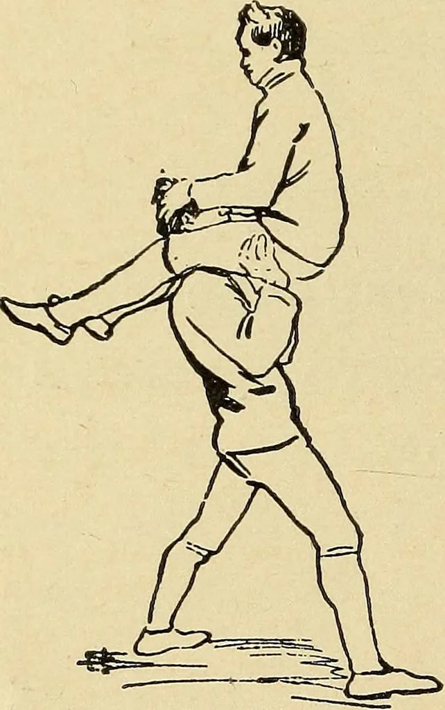 An illustration from How to, a book of tumbling, tricks, pyramids and games;, 1899, leaf 123
