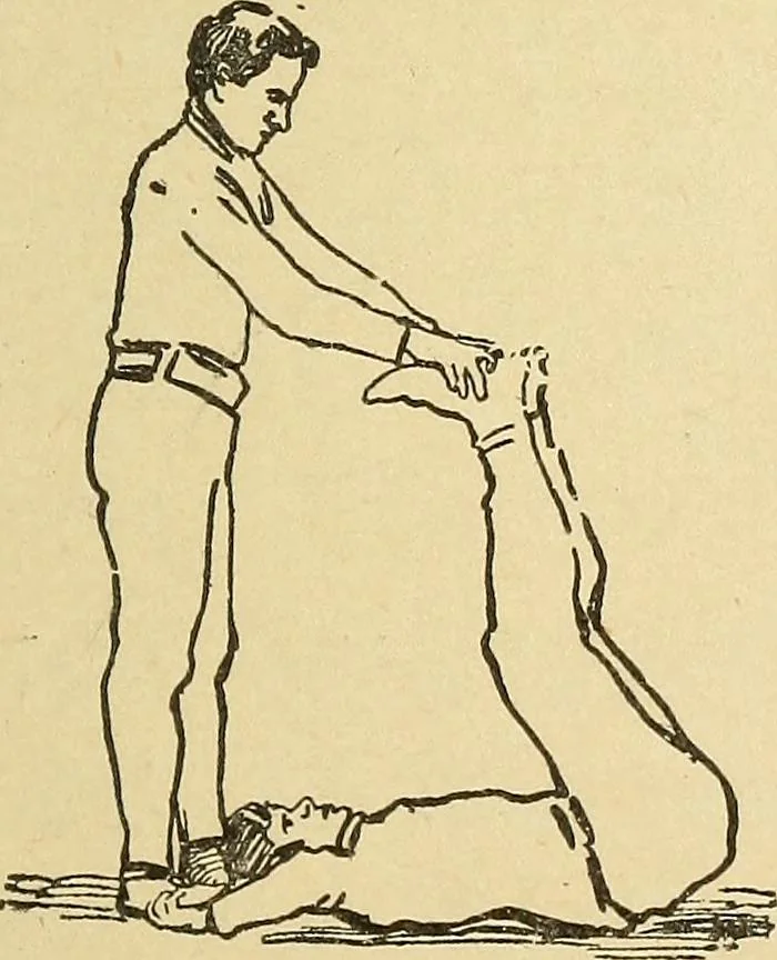 An illustration from How to, a book of tumbling, tricks, pyramids and games;, 1899, leaf 126