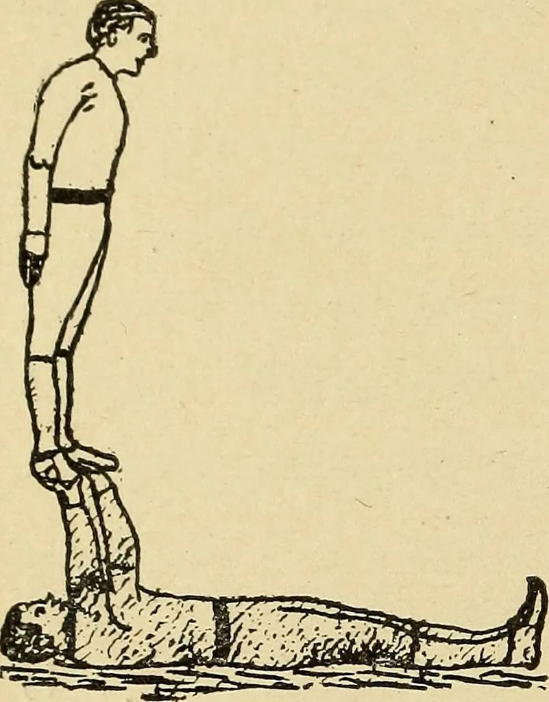 An illustration from How to, a book of tumbling, tricks, pyramids and games;, 1899, leaf 127