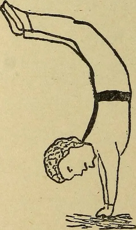 An illustration from How to, a book of tumbling, tricks, pyramids and games;, 1899, leaf 129