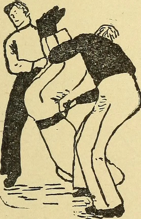 An illustration from How to, a book of tumbling, tricks, pyramids and games;, 1899, leaf 130
