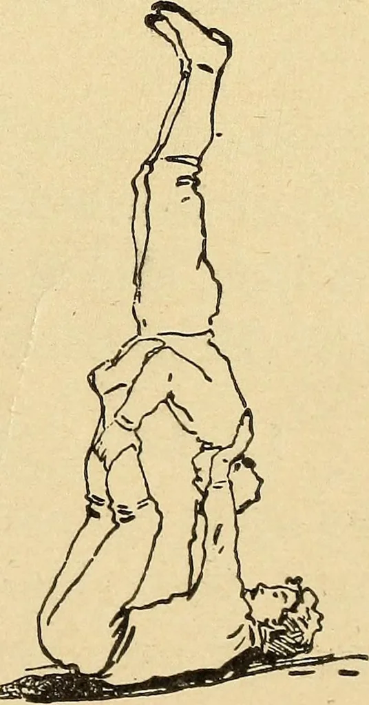 An illustration from How to, a book of tumbling, tricks, pyramids and games;, 1899, leaf 132