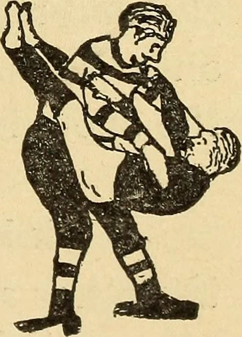 An illustration from How to, a book of tumbling, tricks, pyramids and games;, 1899, leaf 138
