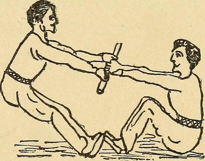 An illustration from How to, a book of tumbling, tricks, pyramids and games;, 1899, leaf 14