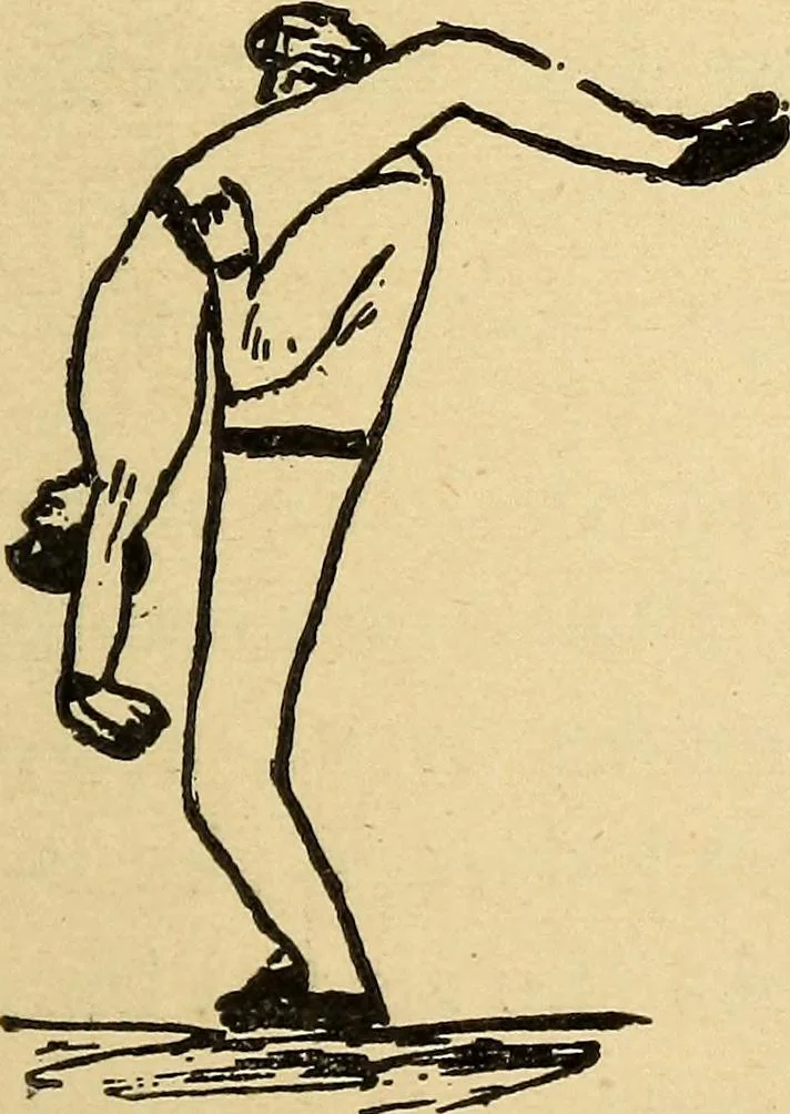 An illustration from How to, a book of tumbling, tricks, pyramids and games;, 1899, leaf 140