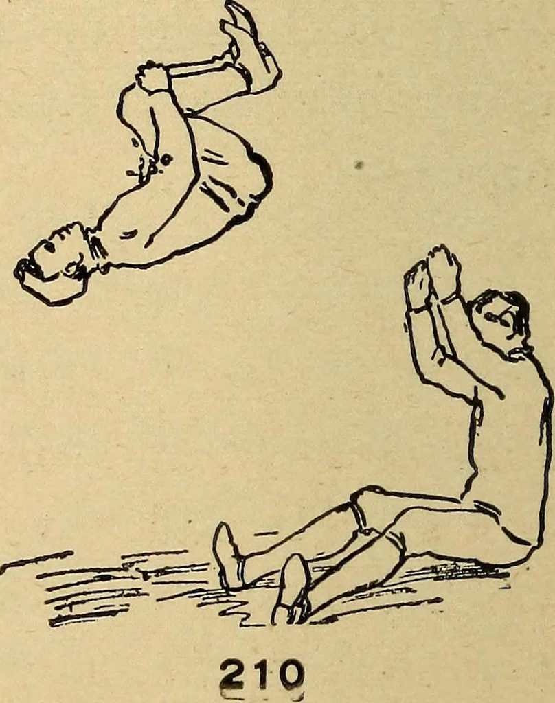 An illustration from How to, a book of tumbling, tricks, pyramids and games;, 1899, leaf 143