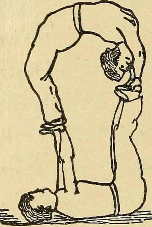 An illustration from How to, a book of tumbling, tricks, pyramids and games;, 1899, leaf 151
