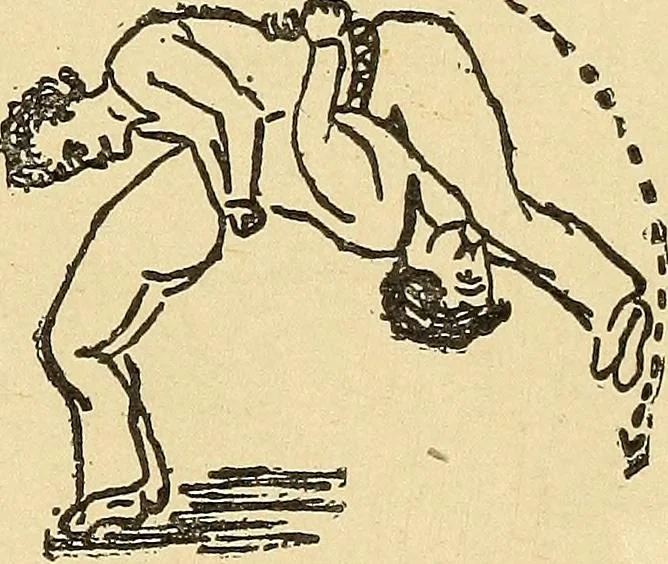 An illustration from How to, a book of tumbling, tricks, pyramids and games;, 1899, leaf 152