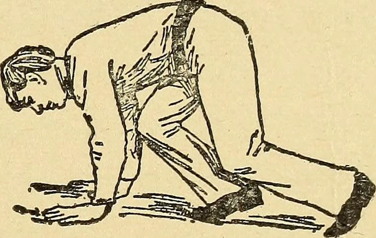 An illustration from How to, a book of tumbling, tricks, pyramids and games;, 1899, leaf 22