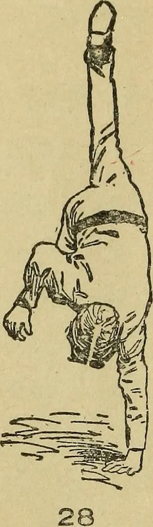 An illustration from How to, a book of tumbling, tricks, pyramids and games;, 1899, leaf 23