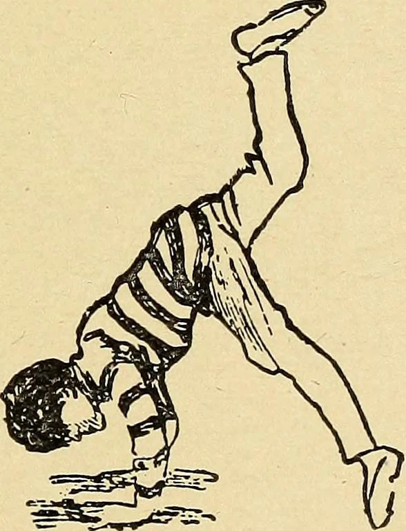 An illustration from How to, a book of tumbling, tricks, pyramids and games;, 1899, leaf 34